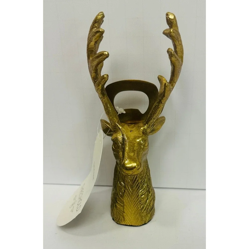 Threshold Gold Reindeer Head Bottle Opener Barware 6
